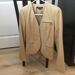 Theory leather zip jacket size 2